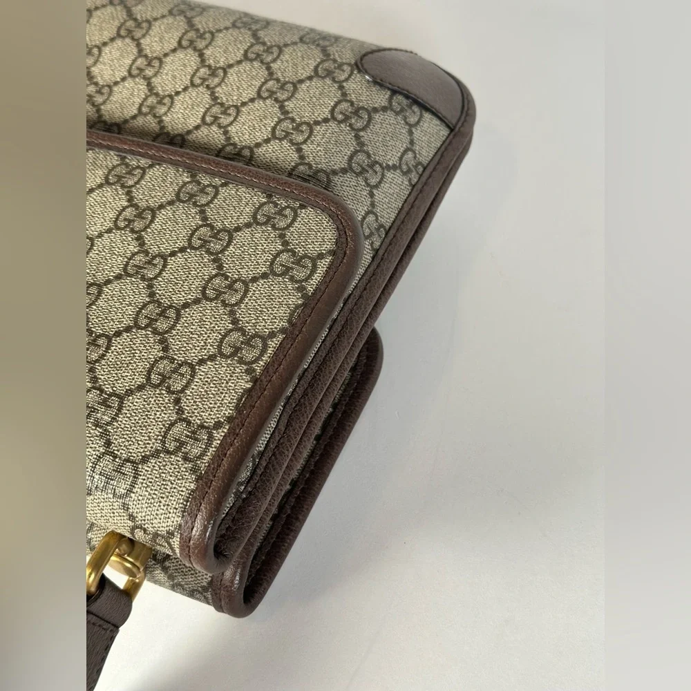 Authentic Gucci Neo GG Supreme Canvas Crossbody with Green & Red Web Strap